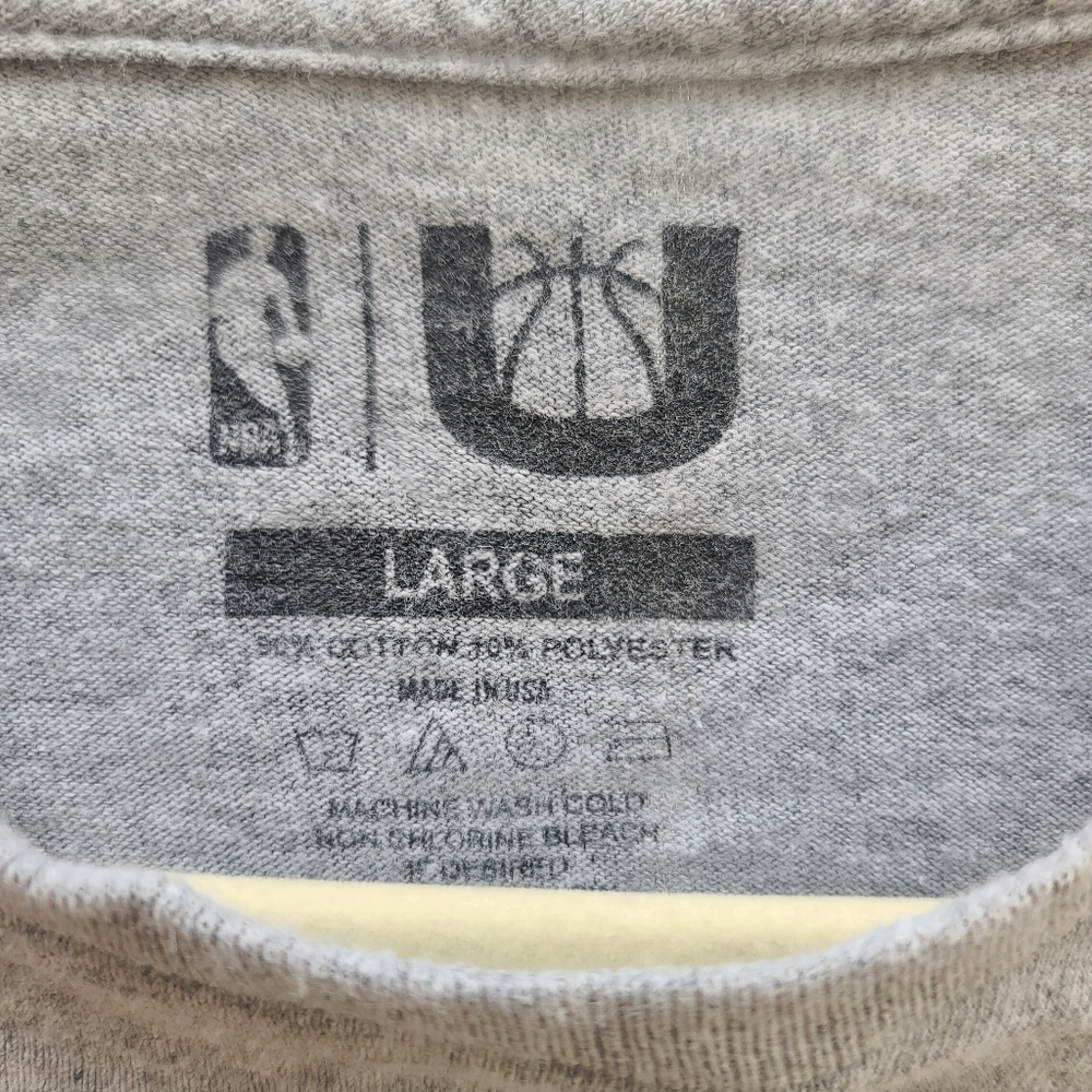 NBA Brooklyn Nets Basketball Heathered Gray Licensed Short Sleeve Graphic Tee L - Picture 8 of 10